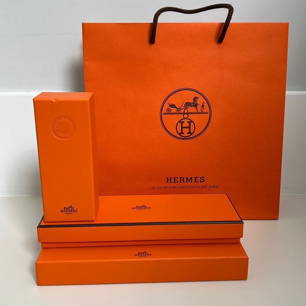 Hermes shopping bag and Hermes empty boxes
